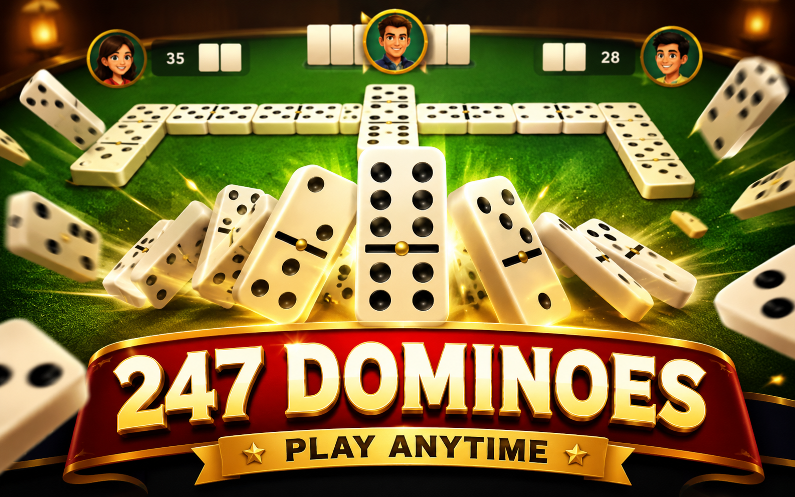 247 Dominoes — browser game website preview
