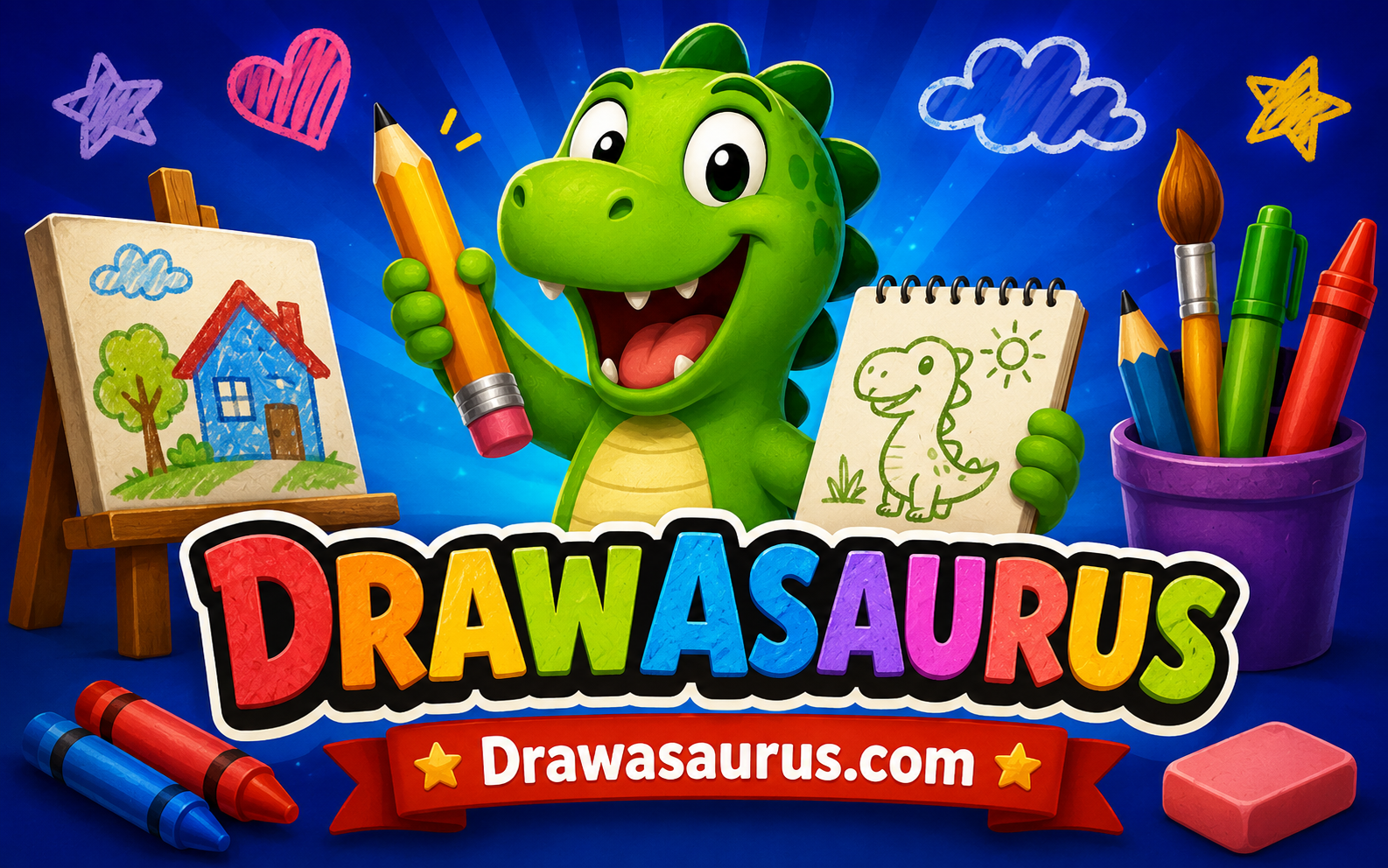 Drawasaurus — browser game website preview
