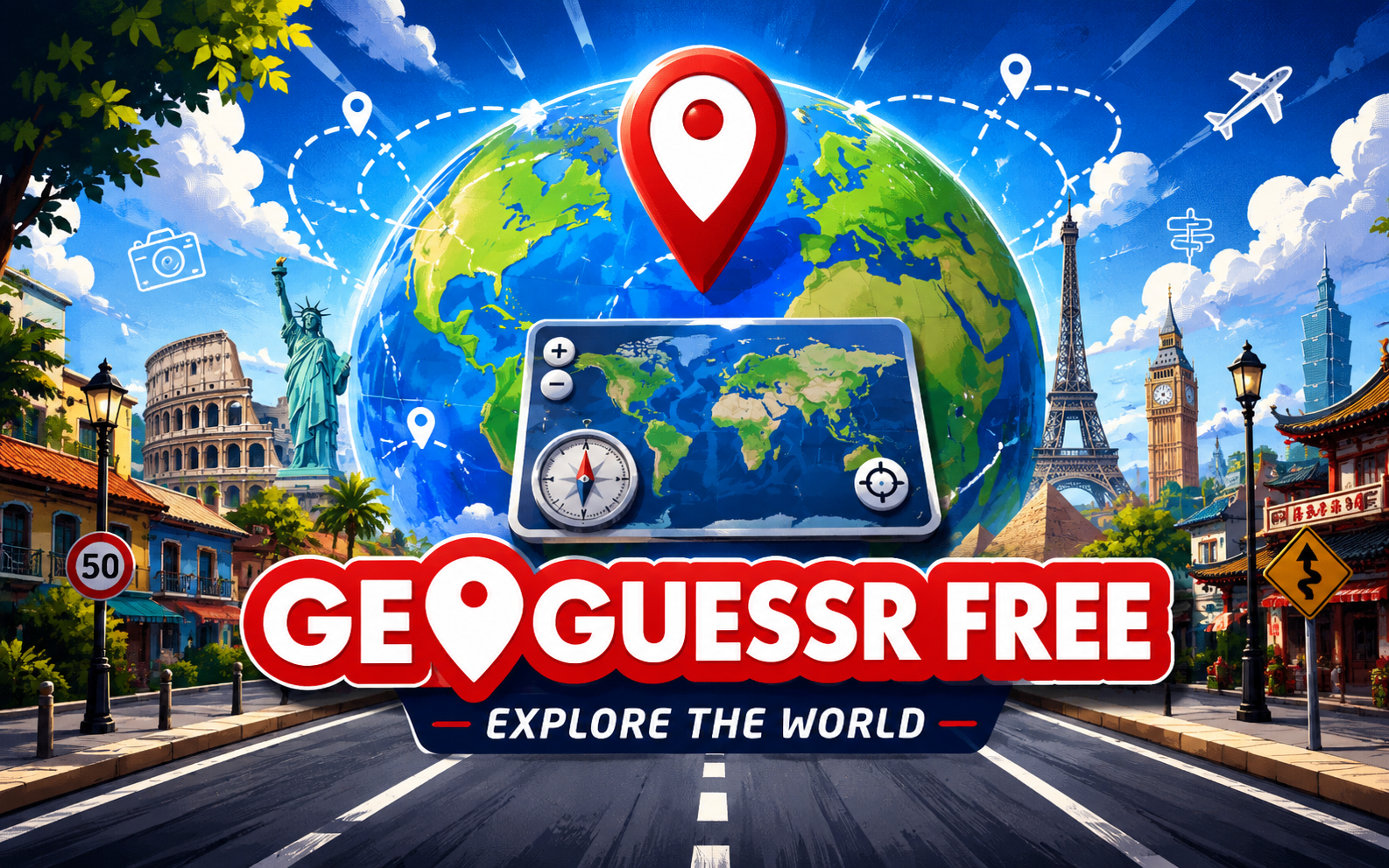 GeoGuessr (free) — browser game website preview