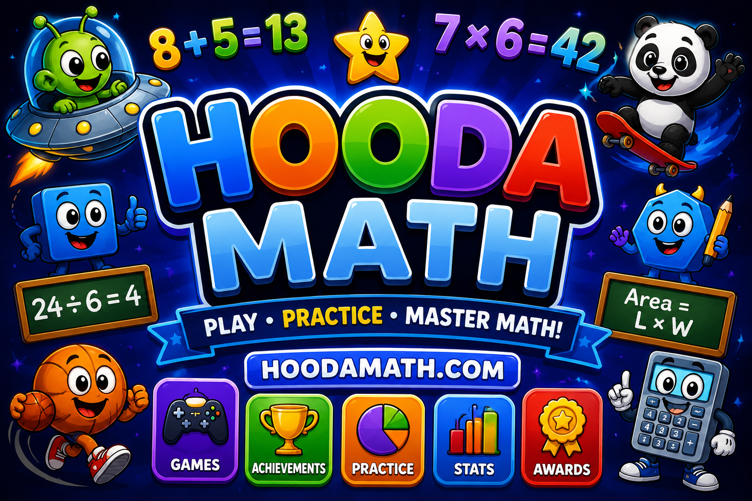 Hooda Math — browser game website preview