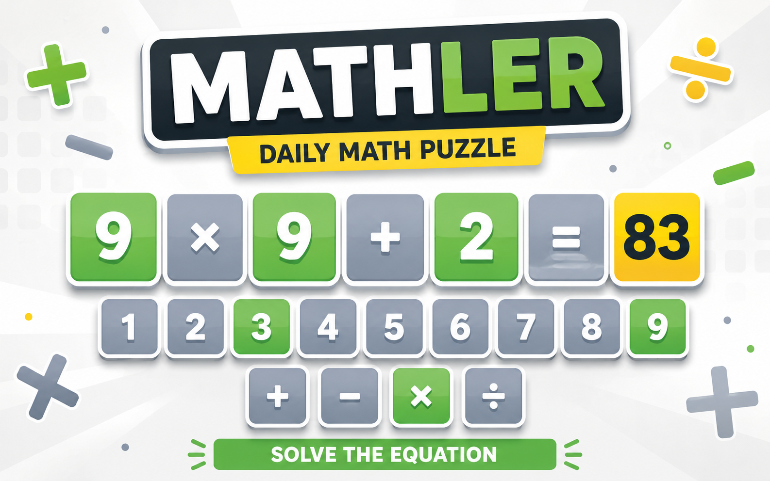 Mathler — browser game website preview
