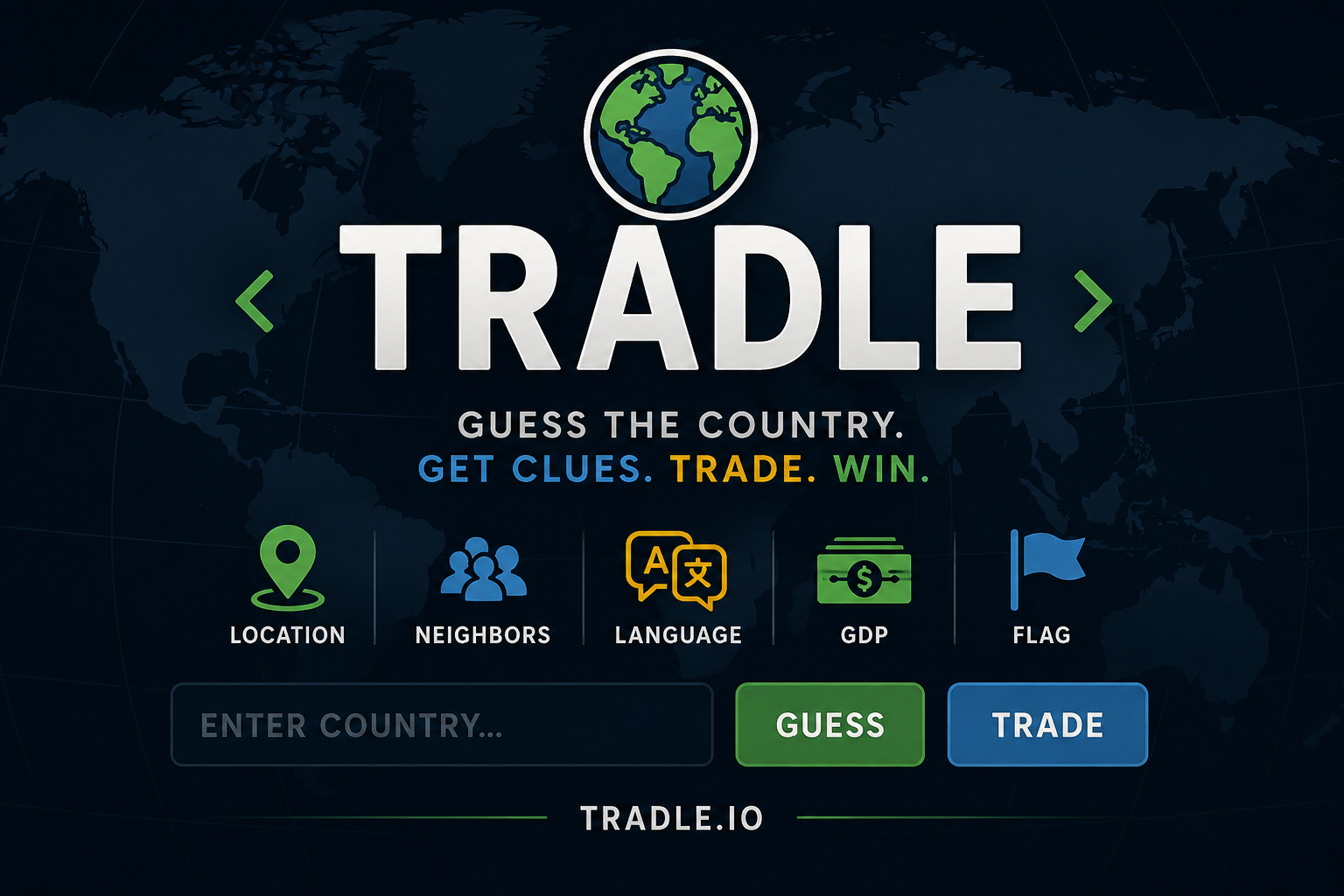 Tradle — browser game website preview