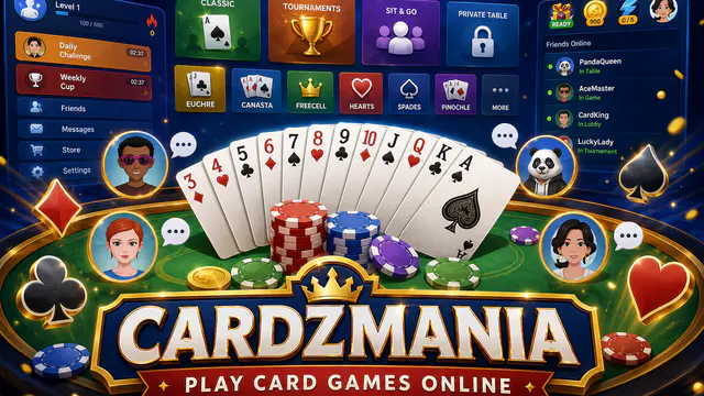 CardzMania — browser game website preview